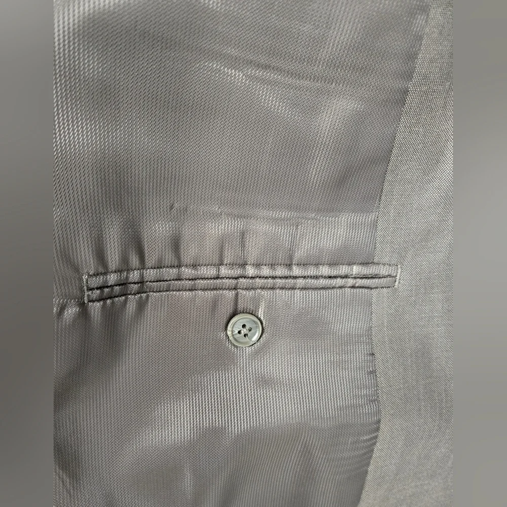 George Mens Suit 40 Waist 32 Inseam Taupe Brown Lapel Pleats Formal Business
